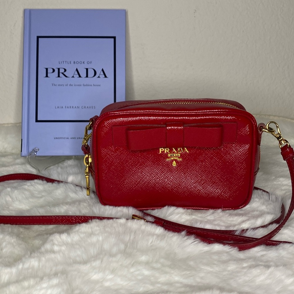 Prada Saffiano Vernis Ribbon Mini Crossbody